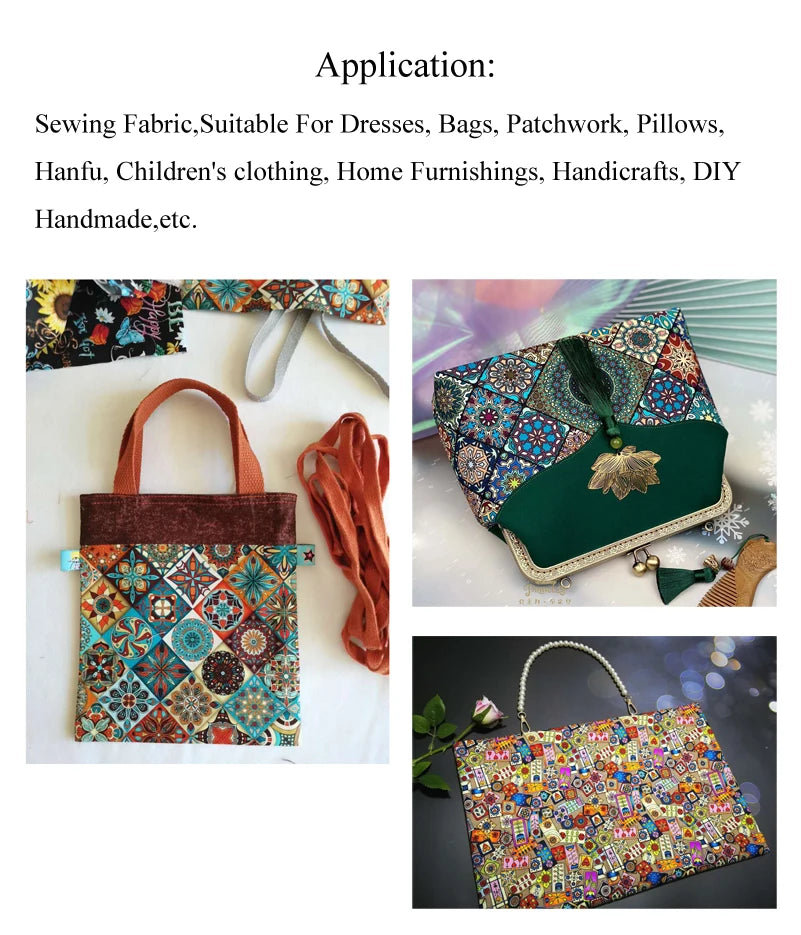 🌿 Mandala Bohemian Baumwollstoff – Premium Bedruckter Textil