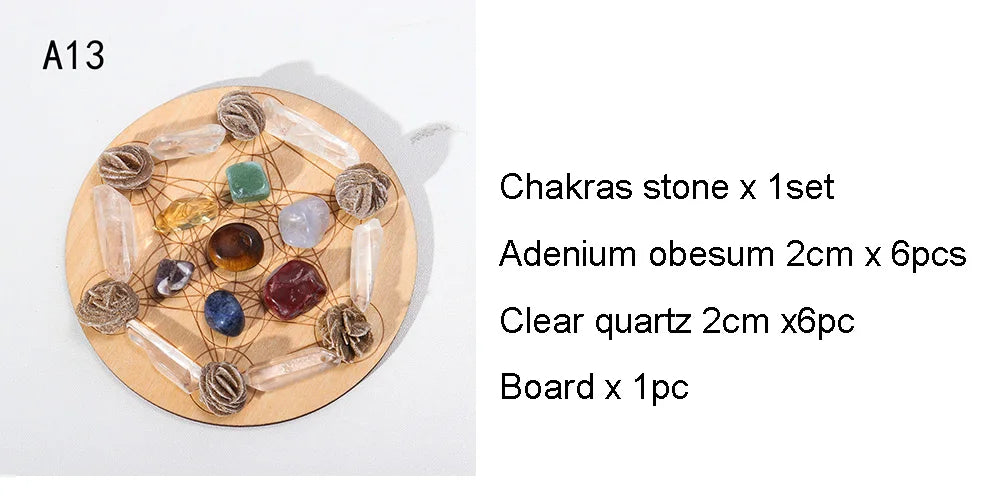 🌈 7-teiliges Chakra-Heilstein-Set mit Holzplatte 🌿✨
