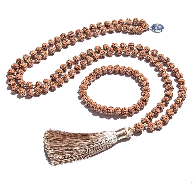 🕉️ Punchmukhi Rudraksha – Spirituelles Set aus Halskette & Armband