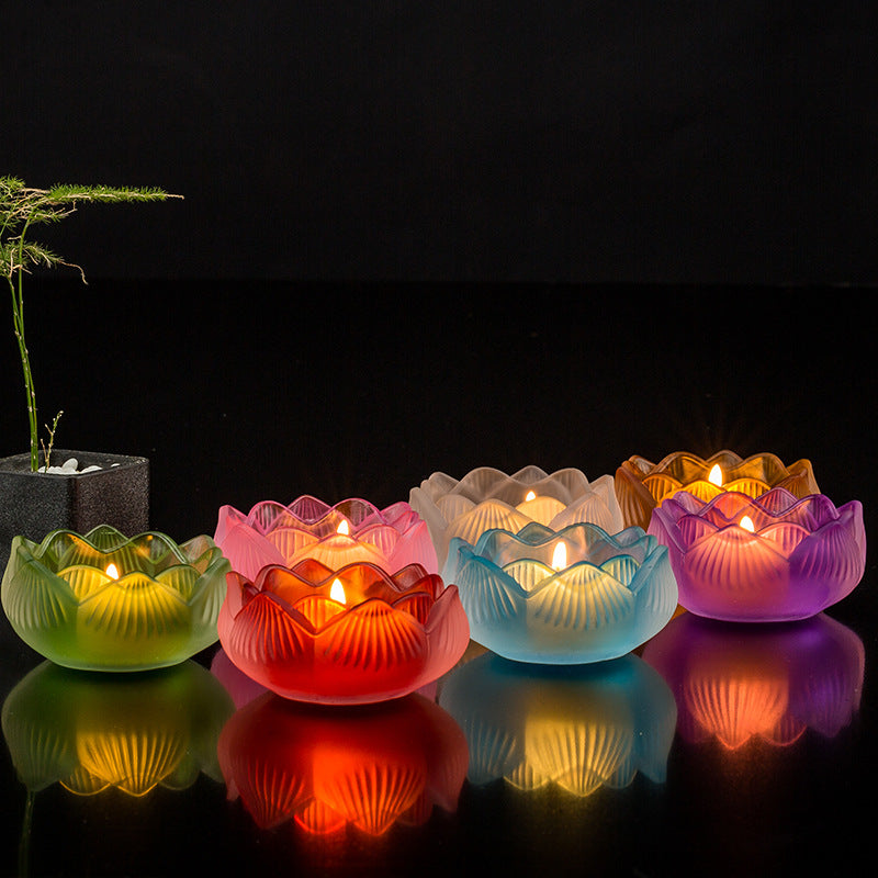 Siebenfarbiger Kristall Lotus Räucherstäbchenhalter & Kerzenhalter – Zen Heimdekoration 🌸