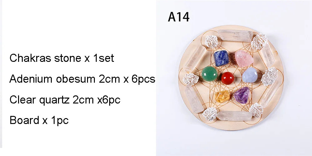 🌈 7-teiliges Chakra-Heilstein-Set mit Holzplatte 🌿✨