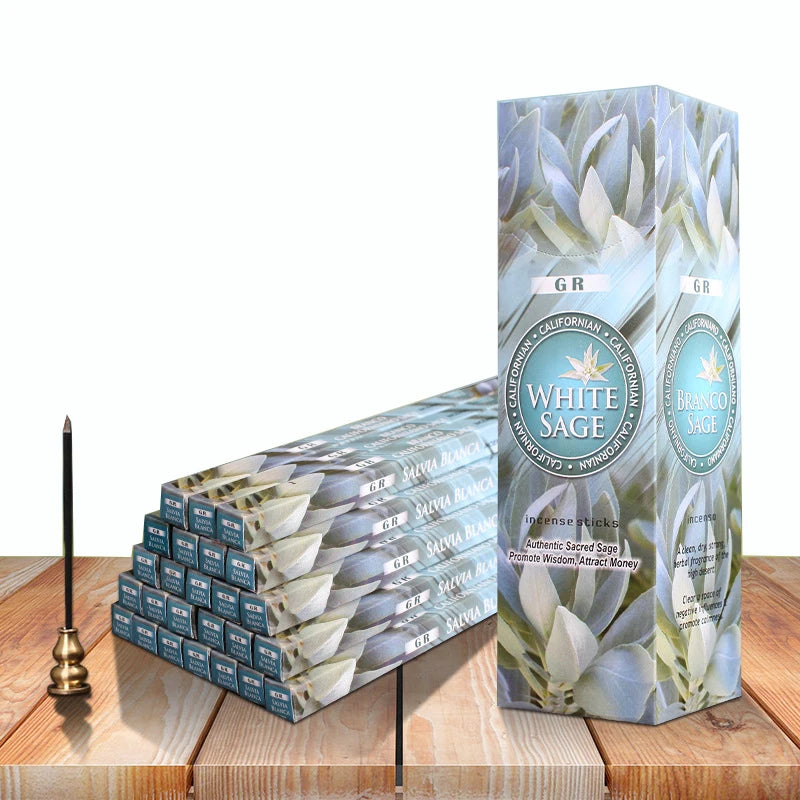 Tibetan White Sage Incense – 10/25 Tube Set (Indian Aromas • 21cm Sticks) 🌾