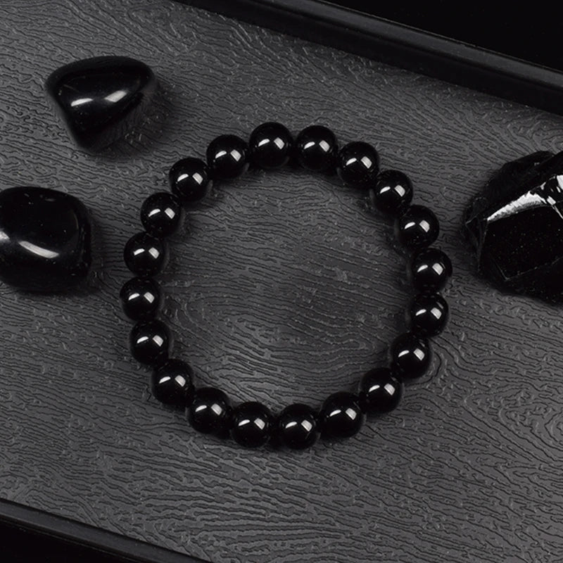 🖤 Schwarzes Onyx-Perlenarmband – Natürlicher Achatstein für Balance & Stil (6 mm / 8 mm, Unisex)