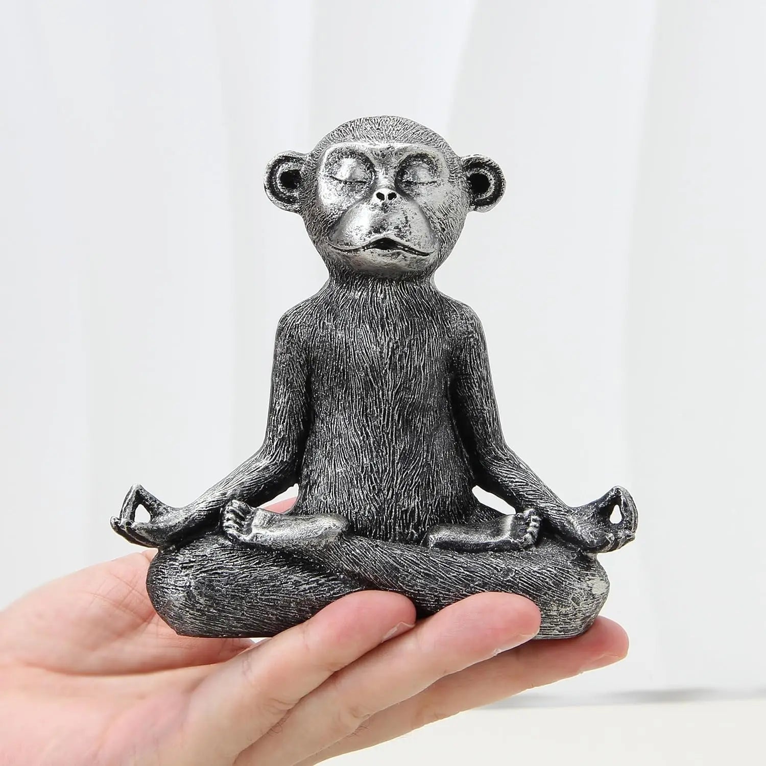 🐒 Yoga Monkey Figurine – Resin Zen Meditation Statue for Home & Shelf Decor (5")