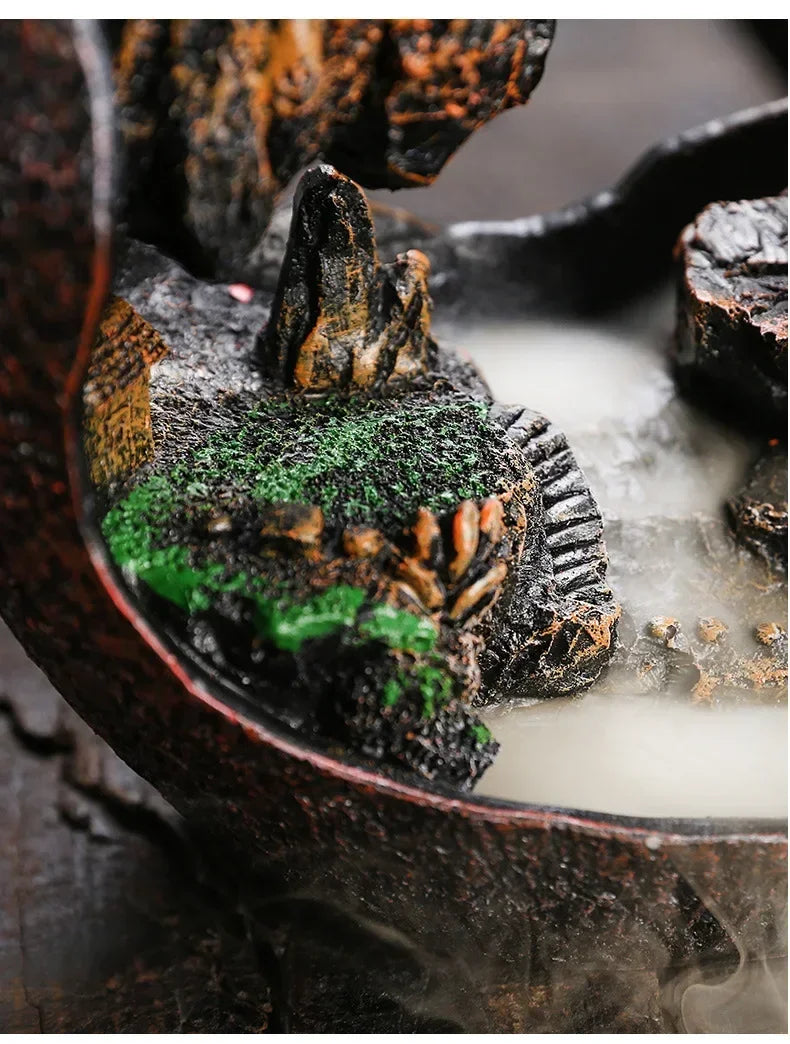 ✨ Zen Buddha Wasserfall Räuchergefäß – Harz-Ornament für Ruhe & Meditation 🌿
