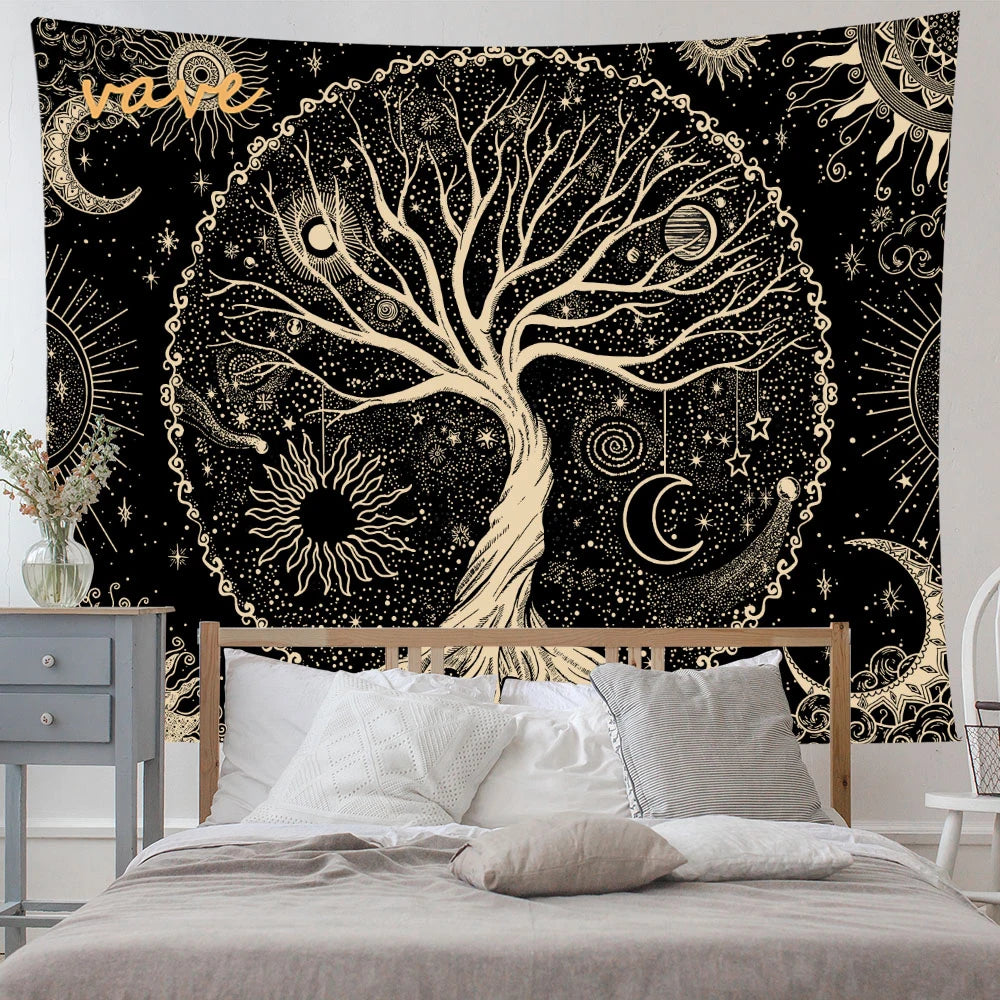 🌳 Tree of Life Psychedelic Tapestry – Trippy Mandala Wall Hanging for Boho & Witchy Room Decor