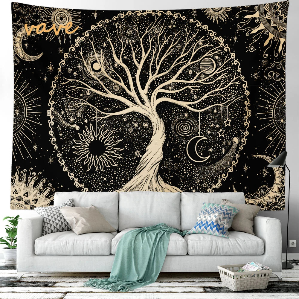 🌳 Tree of Life Psychedelic Tapestry – Trippy Mandala Wall Hanging for Boho & Witchy Room Decor