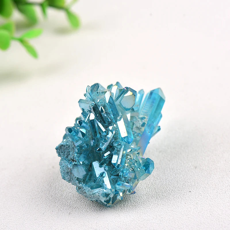 Himmelblauer Titanquarz Cluster – Natürlicher Kristall Heilstein (2–7 cm) 💎