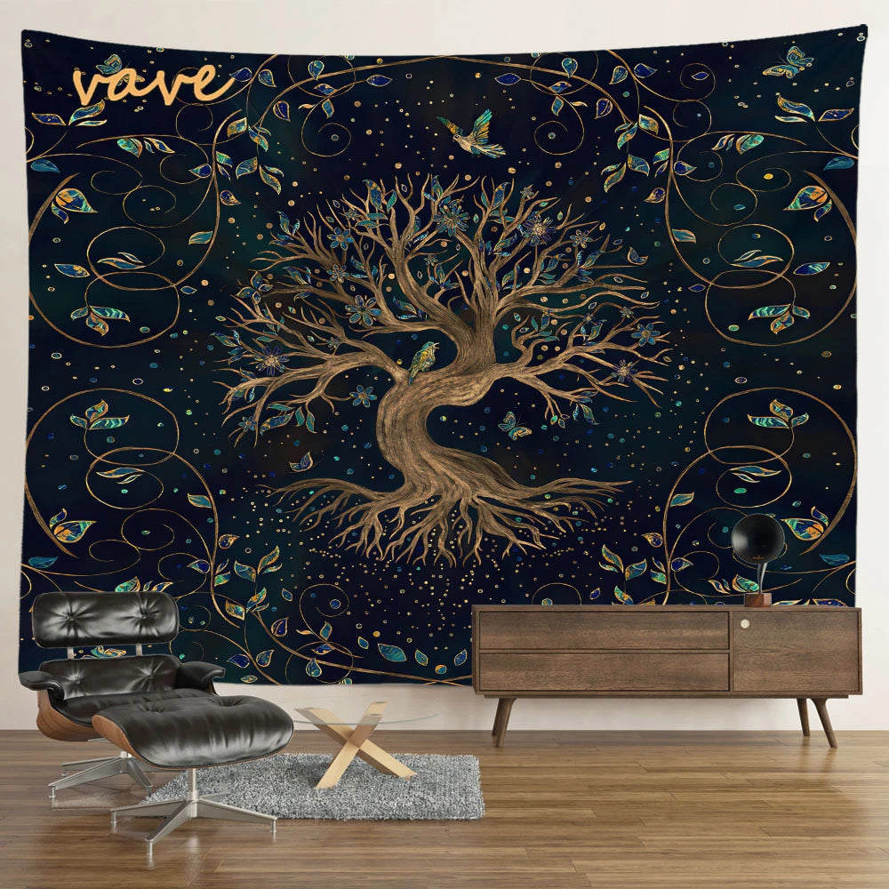 🌳 Tree of Life Psychedelic Tapestry – Trippy Mandala Wall Hanging for Boho & Witchy Room Decor