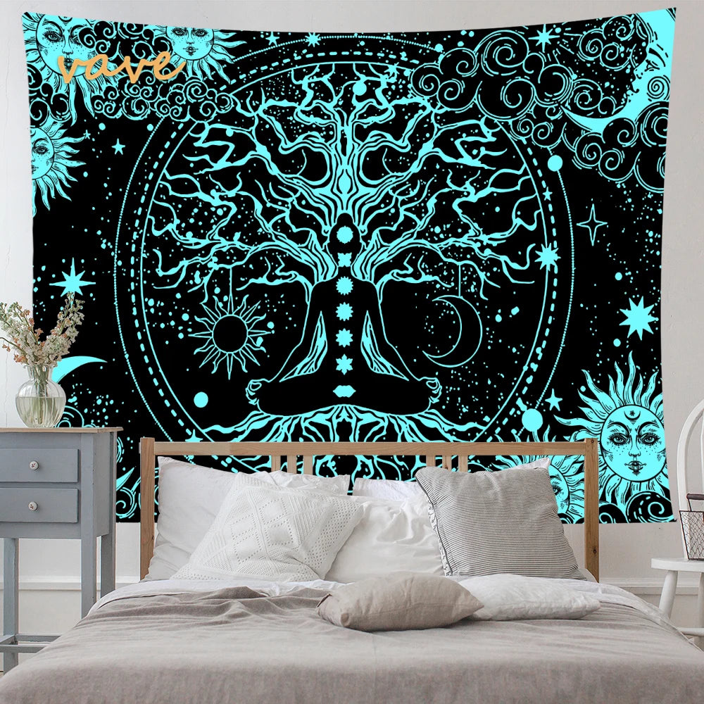 🌳 Tree of Life Psychedelic Tapestry – Trippy Mandala Wall Hanging for Boho & Witchy Room Decor