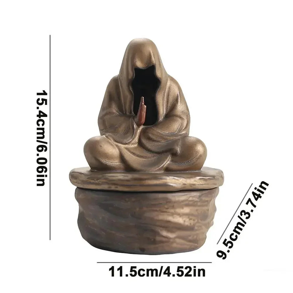 Keramik Räuchergefäß – Formloser Buddha Mönch für Meditation & Zen Dekoration