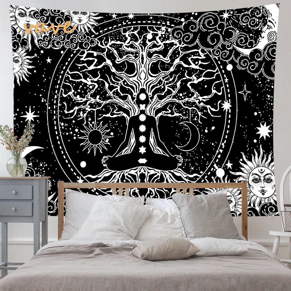 🌳 Tree of Life Psychedelic Tapestry – Trippy Mandala Wall Hanging for Boho & Witchy Room Decor