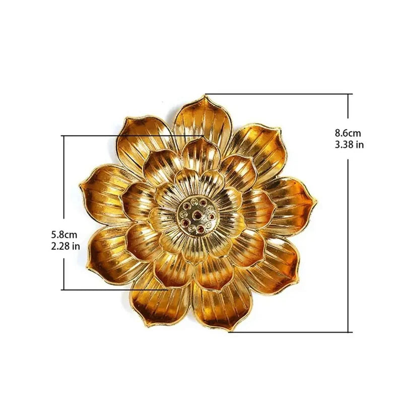 đ¸ Lotus Räucherstäbchenhalter â Zinklegierung Brenner fĂźr Tempel, Yoga-Studios & Wohnraumdeko (9 cm)