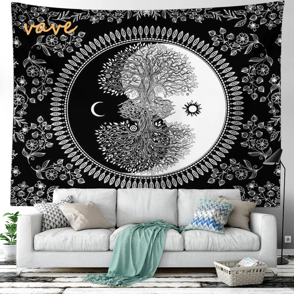 🌳 Tree of Life Psychedelic Tapestry – Trippy Mandala Wall Hanging for Boho & Witchy Room Decor