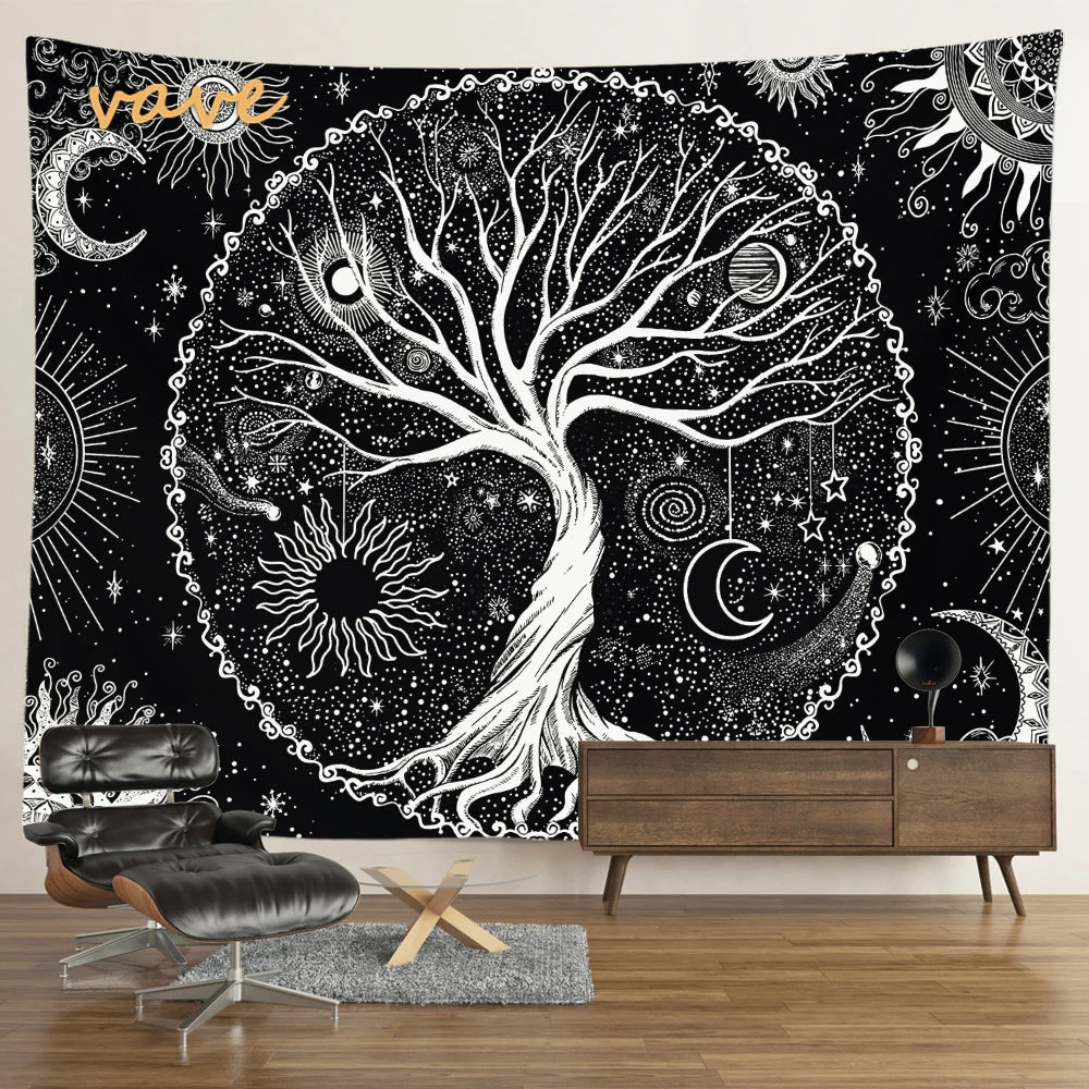 🌳 Tree of Life Psychedelic Tapestry – Trippy Mandala Wall Hanging for Boho & Witchy Room Decor