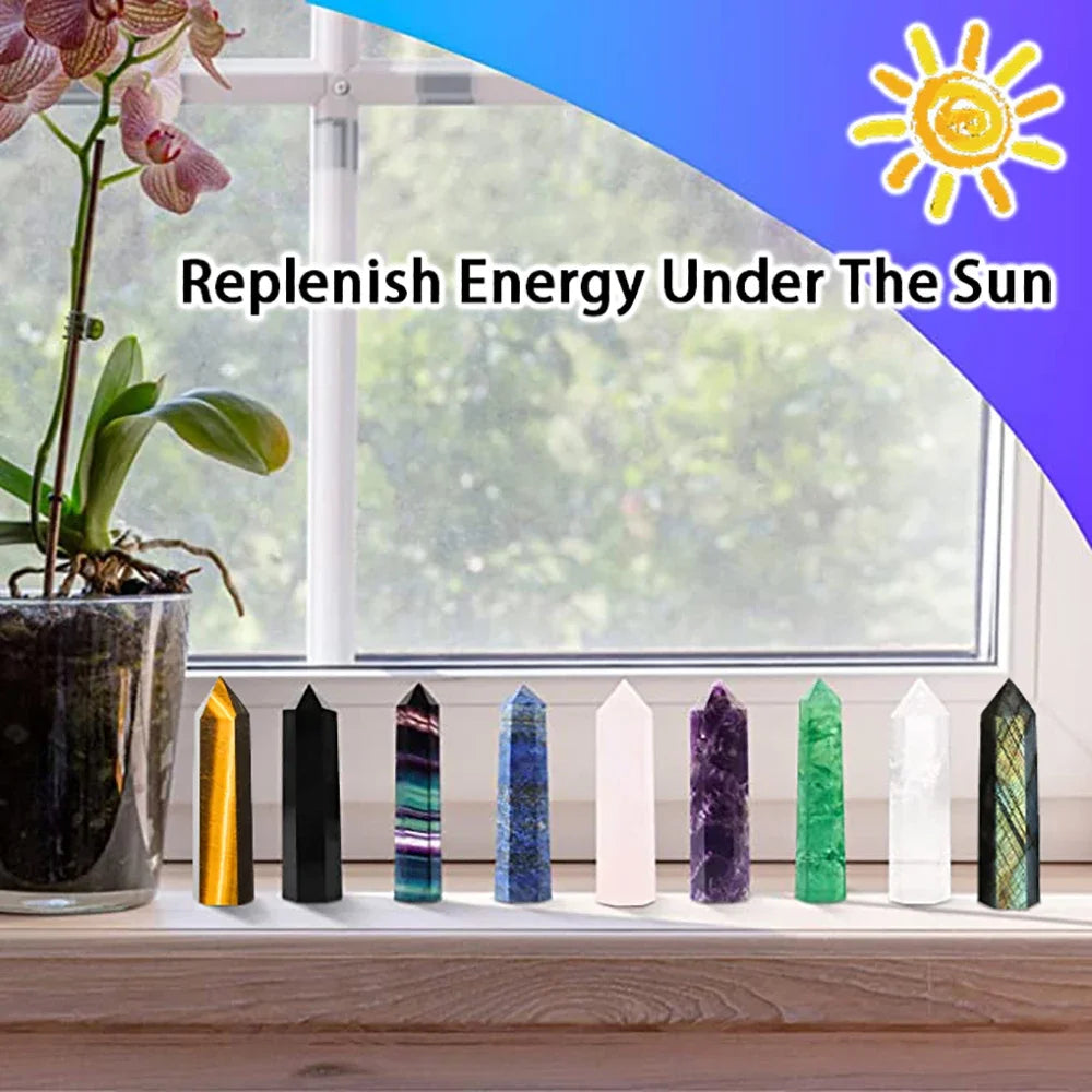 ✨ Natürlicher Kristall Obelisk-Stab – Reiki & Chakra Heilstein (Verschiedene Größen & Steine)