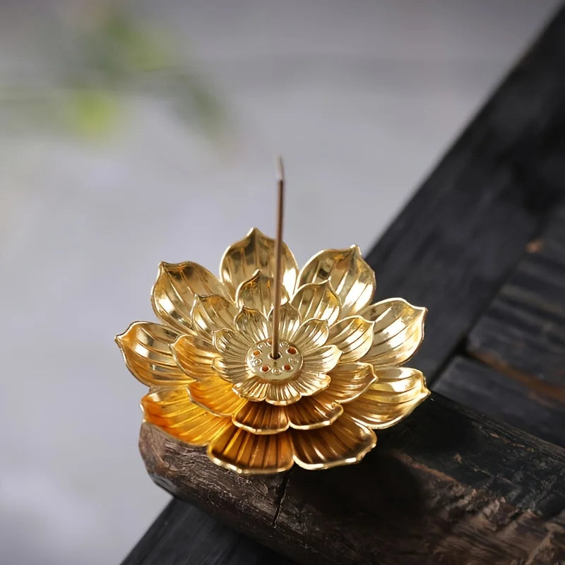 đ¸ Lotus Räucherstäbchenhalter â Zinklegierung Brenner fĂźr Tempel, Yoga-Studios & Wohnraumdeko (9 cm)
