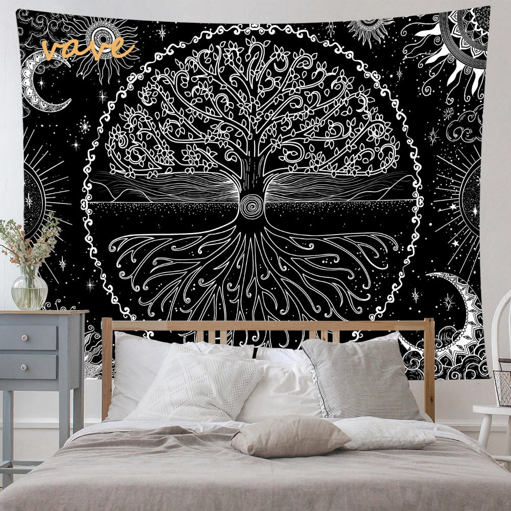 🌳 Tree of Life Psychedelic Tapestry – Trippy Mandala Wall Hanging for Boho & Witchy Room Decor