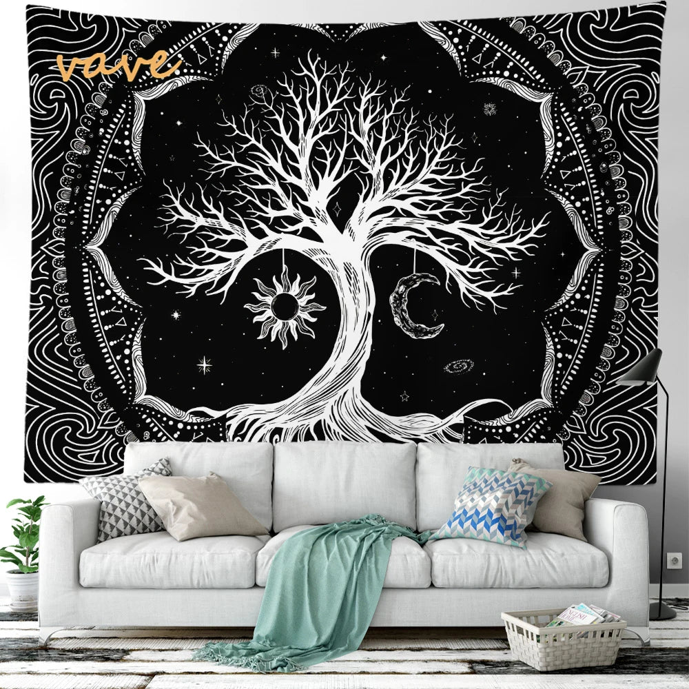 🌳 Tree of Life Psychedelic Tapestry – Trippy Mandala Wall Hanging for Boho & Witchy Room Decor