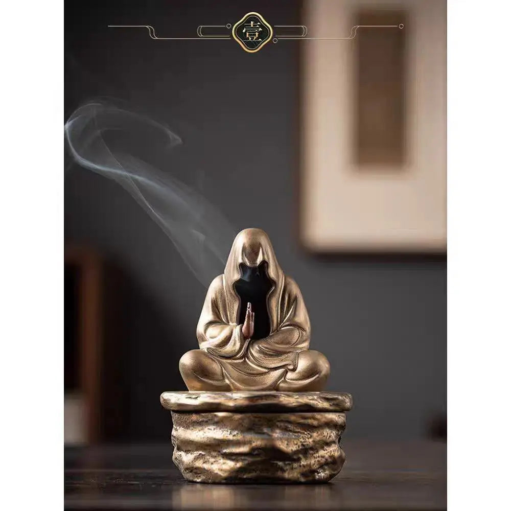Keramik Räuchergefäß – Formloser Buddha Mönch für Meditation & Zen Dekoration