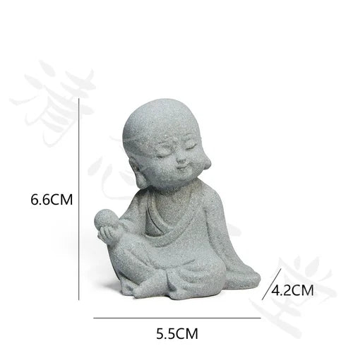 🧘♂️ Chinesische Krieger-Mönch-Statue – Zen-Mikrolandschaft & Gartendekoration