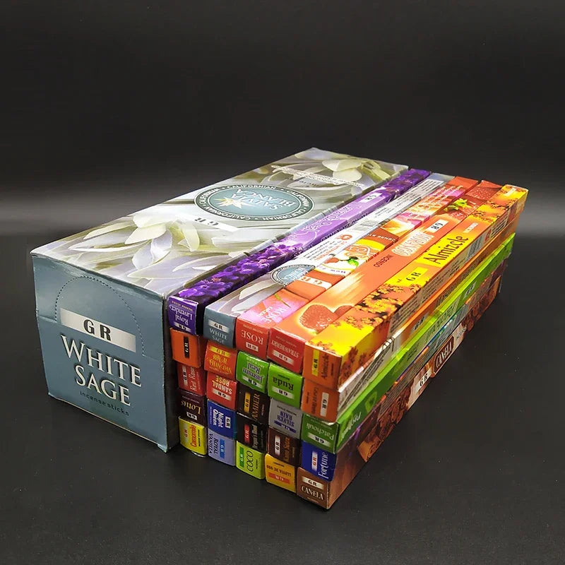 Tibetan White Sage Incense – 10/25 Tube Set (Indian Aromas • 21cm Sticks) 🌾