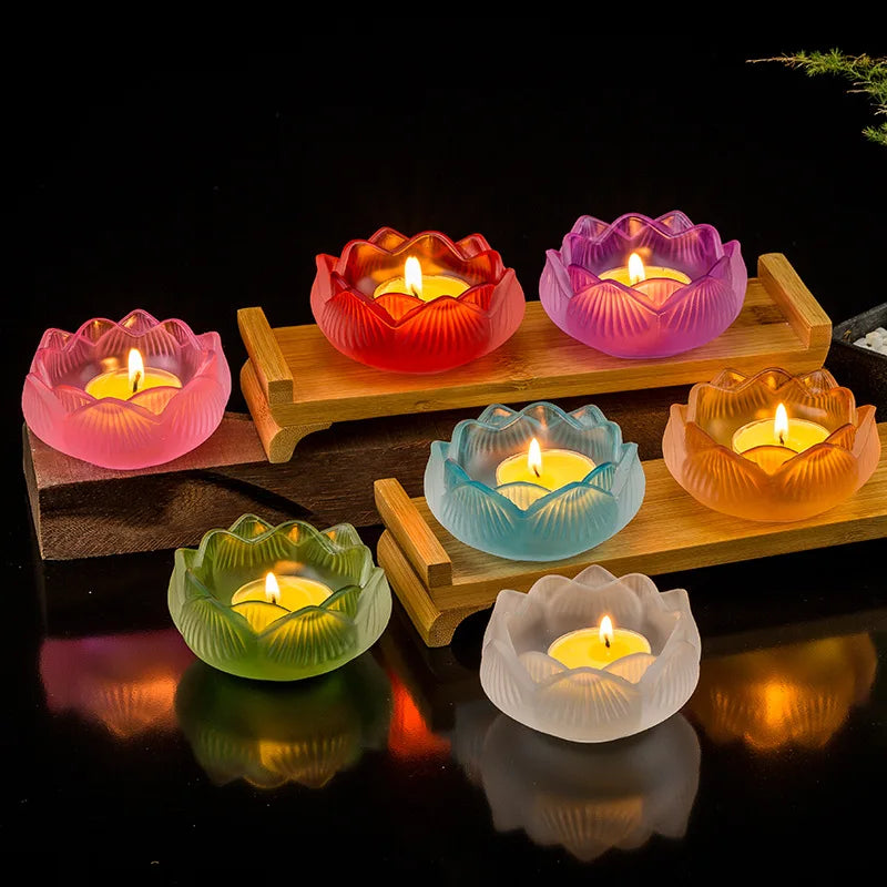 Siebenfarbiger Kristall Lotus Räucherstäbchenhalter & Kerzenhalter – Zen Heimdekoration 🌸