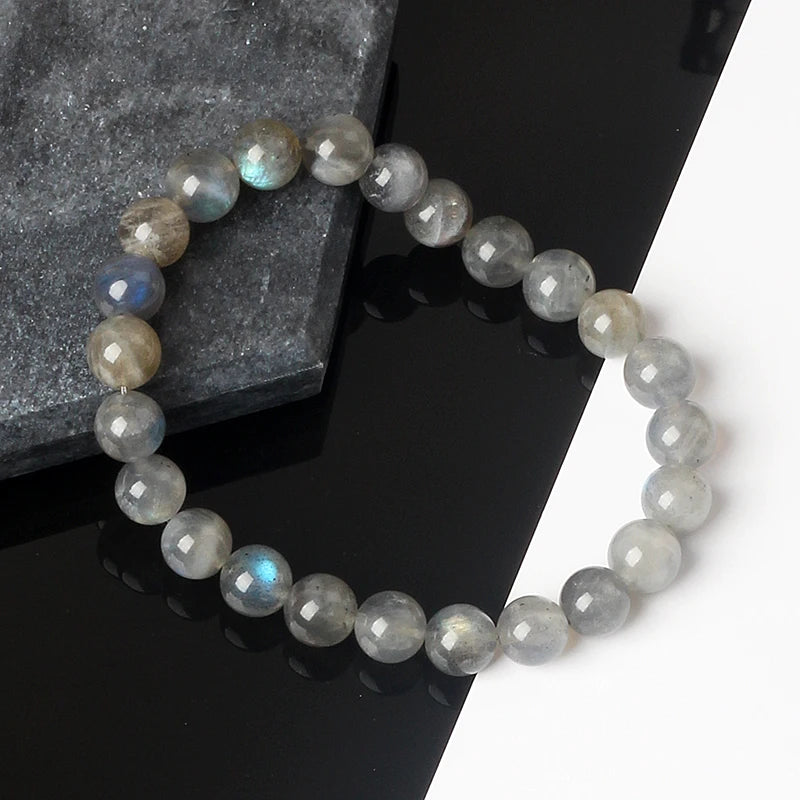 🌙 Labradorit & Mondstein Perlenarmband – Reiki Glücksbringer-Schmuck für Frauen & Paare