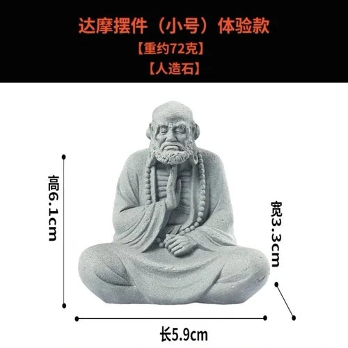 🧘♂️ Chinesische Krieger-Mönch-Statue – Zen-Mikrolandschaft & Gartendekoration