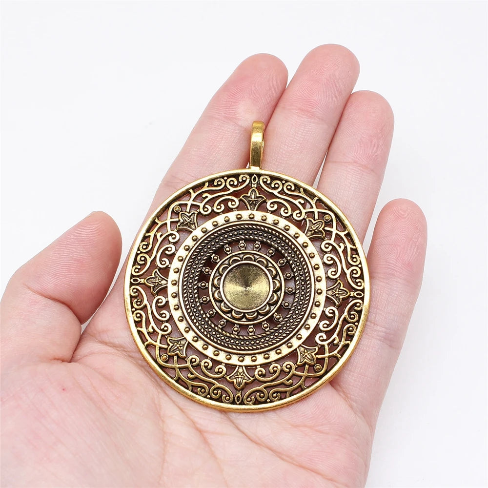 🌿 WYSIWYG Runder Mandala Charme Anhänger – Filigrane Schmuckherstellung
