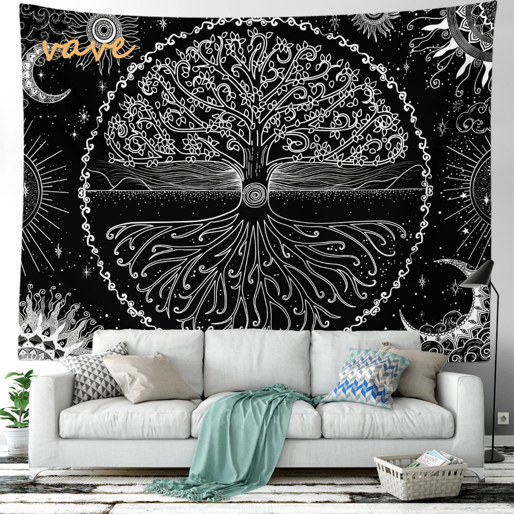 🌳 Tree of Life Psychedelic Tapestry – Trippy Mandala Wall Hanging for Boho & Witchy Room Decor