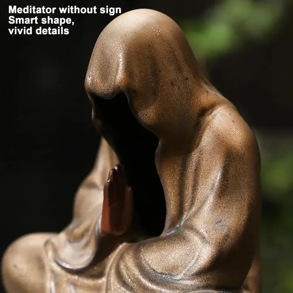 Keramik Räuchergefäß – Formloser Buddha Mönch für Meditation & Zen Dekoration