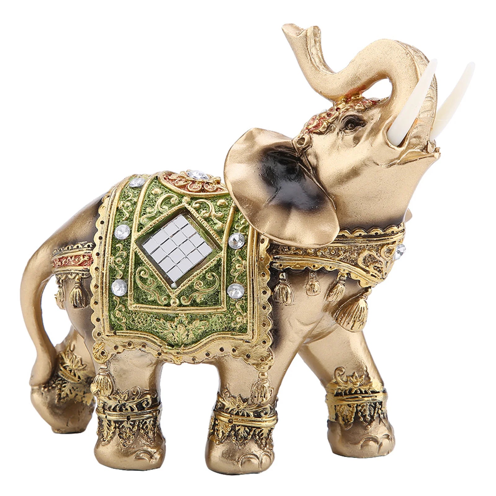 Feng Shui Elefantenfigur – Grüne Glücksstatue für Reichtum & Harmonie