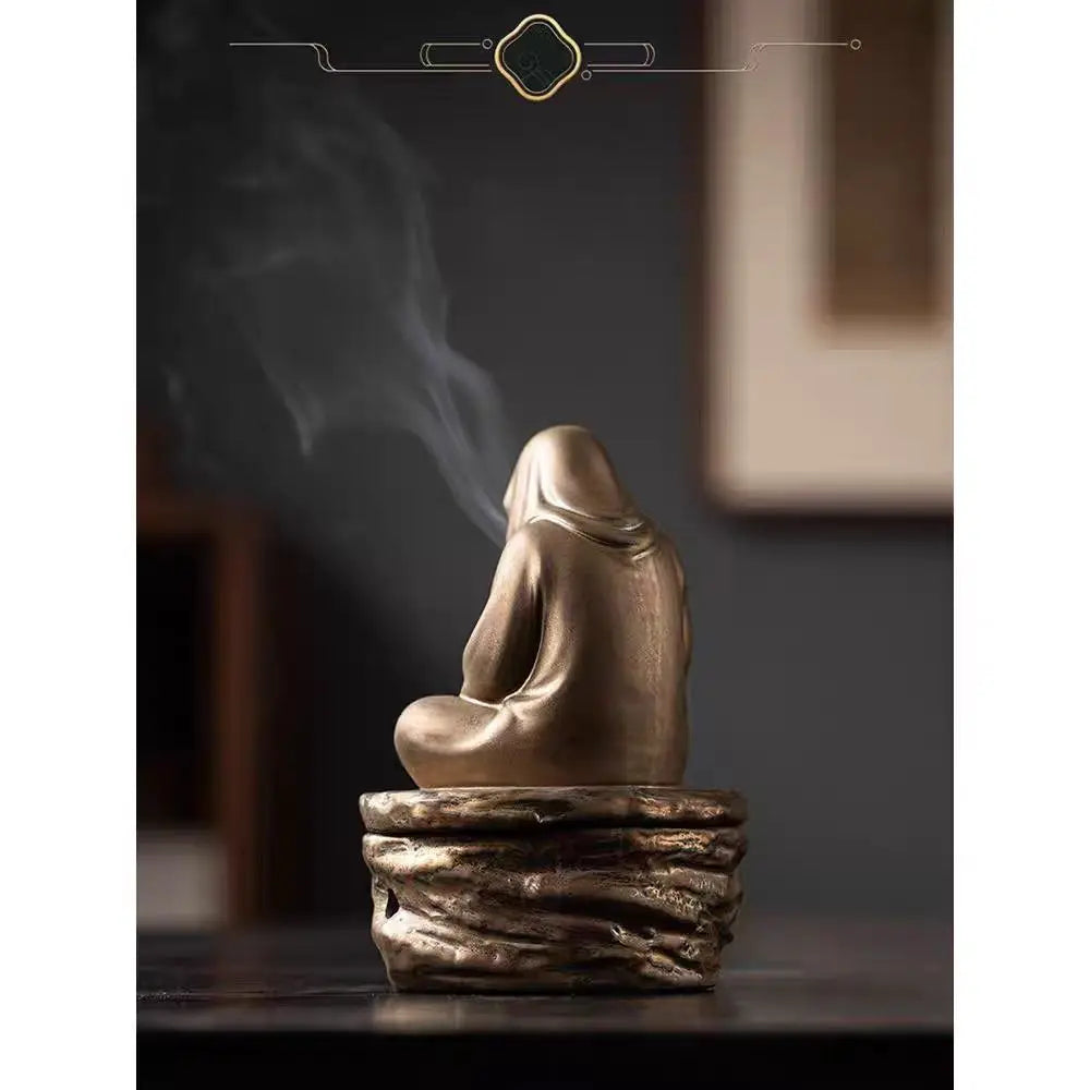 Keramik Räuchergefäß – Formloser Buddha Mönch für Meditation & Zen Dekoration