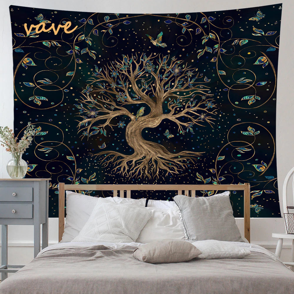 🌳 Tree of Life Psychedelic Tapestry – Trippy Mandala Wall Hanging for Boho & Witchy Room Decor