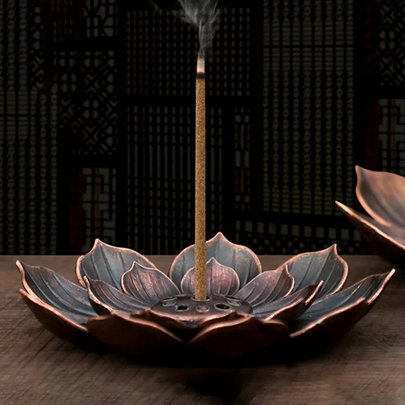 đ¸ Lotus Räucherstäbchenhalter â Zinklegierung Brenner fĂźr Tempel, Yoga-Studios & Wohnraumdeko (9 cm)