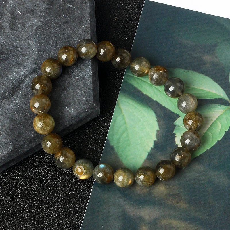 🌙 Labradorit & Mondstein Perlenarmband – Reiki Glücksbringer-Schmuck für Frauen & Paare