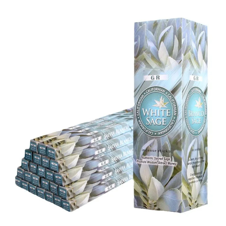 Tibetan White Sage Incense – 10/25 Tube Set (Indian Aromas • 21cm Sticks) 🌾