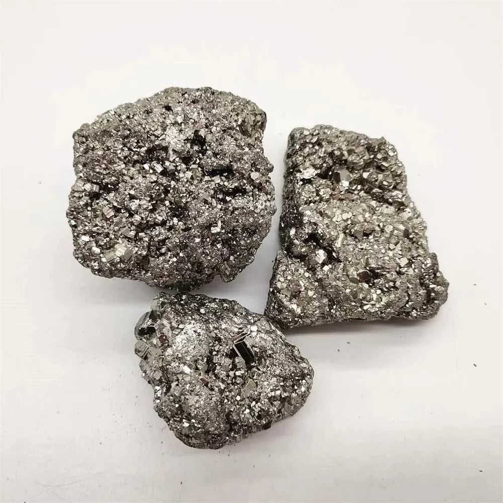 Rohe Tumbled Pyrit Steine – Natürlicher Kristall für Heilung & Sammlung 🪙