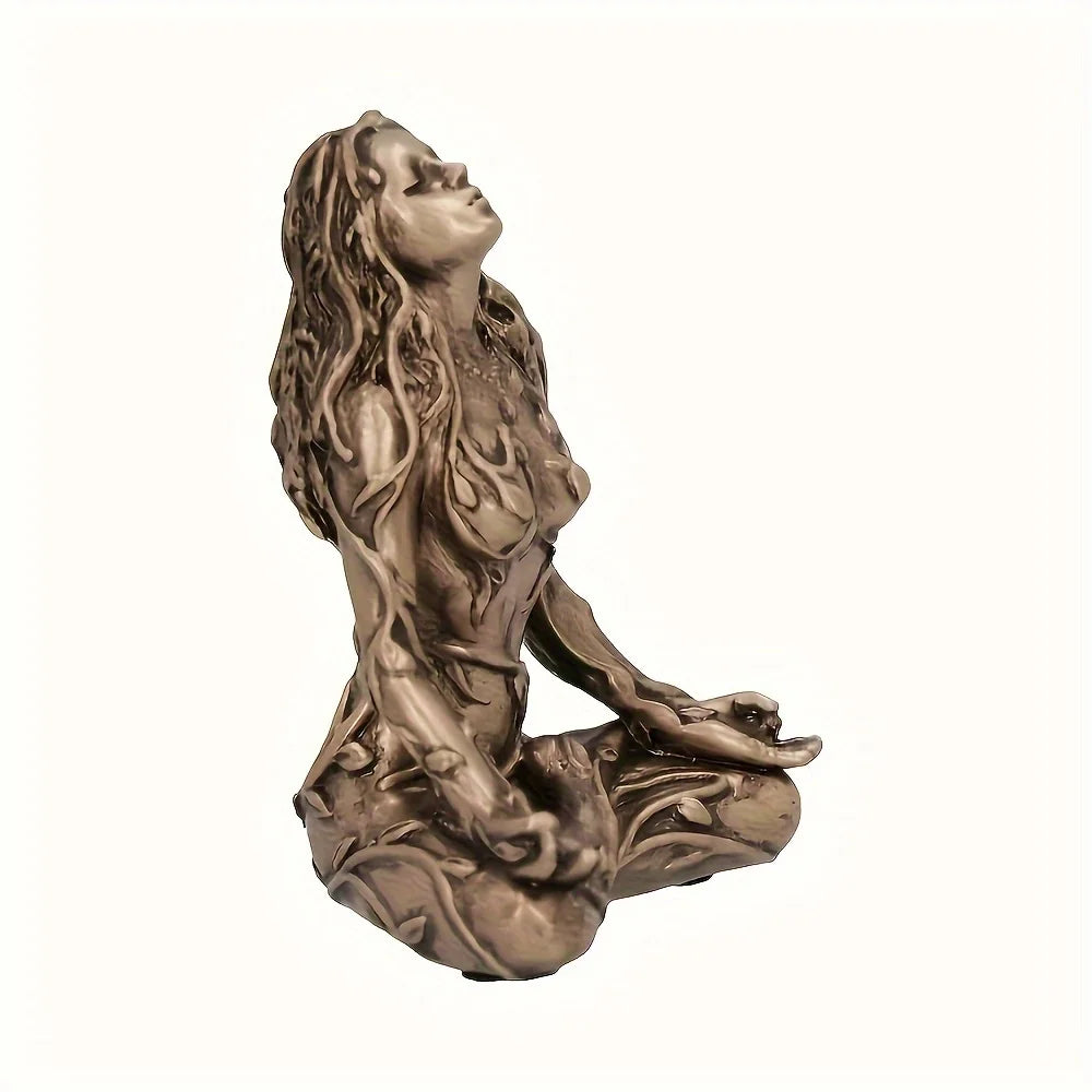🌍 Gaia Mutter-Erde-Göttin Statue – Naturgeist-Dekoration aus Harz für Zuhause, Altar & Garten