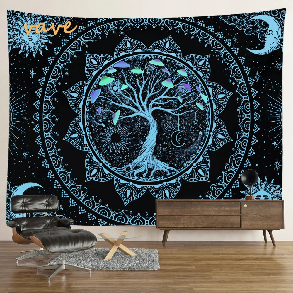 🌳 Tree of Life Psychedelic Tapestry – Trippy Mandala Wall Hanging for Boho & Witchy Room Decor