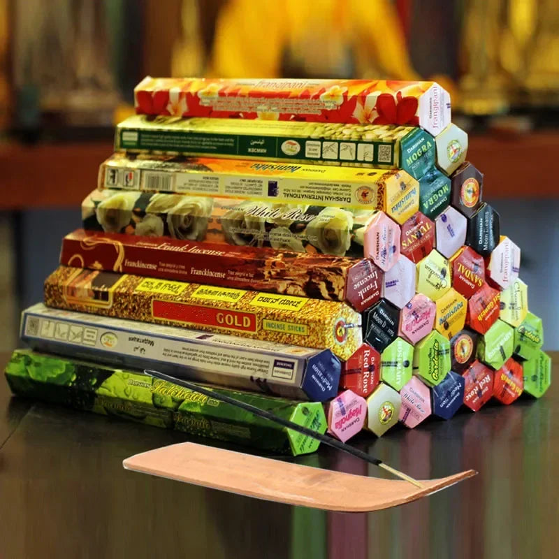 đ¸ Indisches Räucherstäbchen-Geschenkset â 9 DĂźfte + Holzhalter (162 Stäbchen) â¨