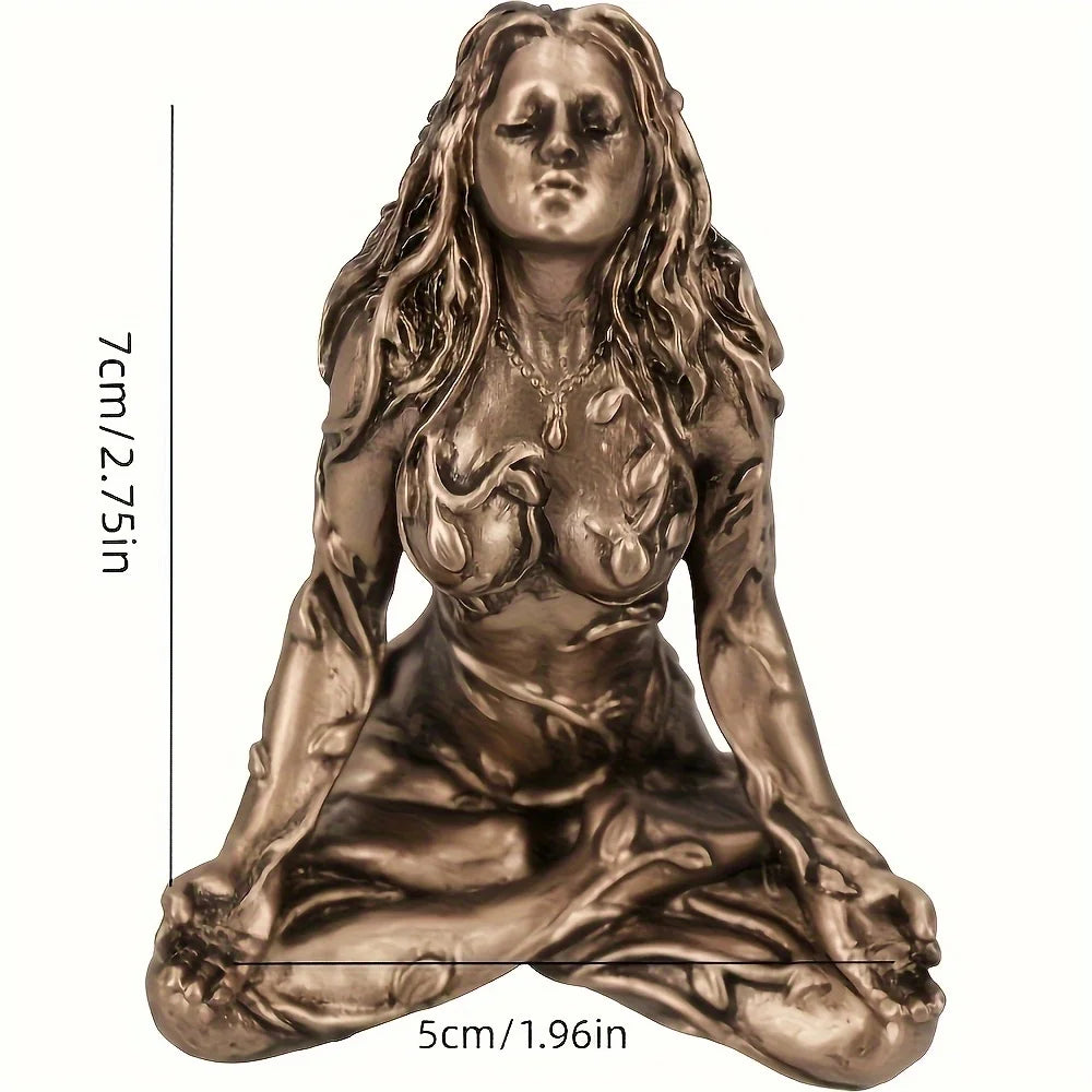 🌍 Gaia Mutter-Erde-Göttin Statue – Naturgeist-Dekoration aus Harz für Zuhause, Altar & Garten