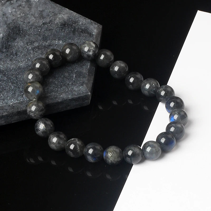🌙 Labradorit & Mondstein Perlenarmband – Reiki Glücksbringer-Schmuck für Frauen & Paare