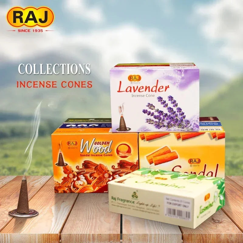 RAJ India Wasserfall Räucherkegel – Aromatischer Backflow Duft 🌿