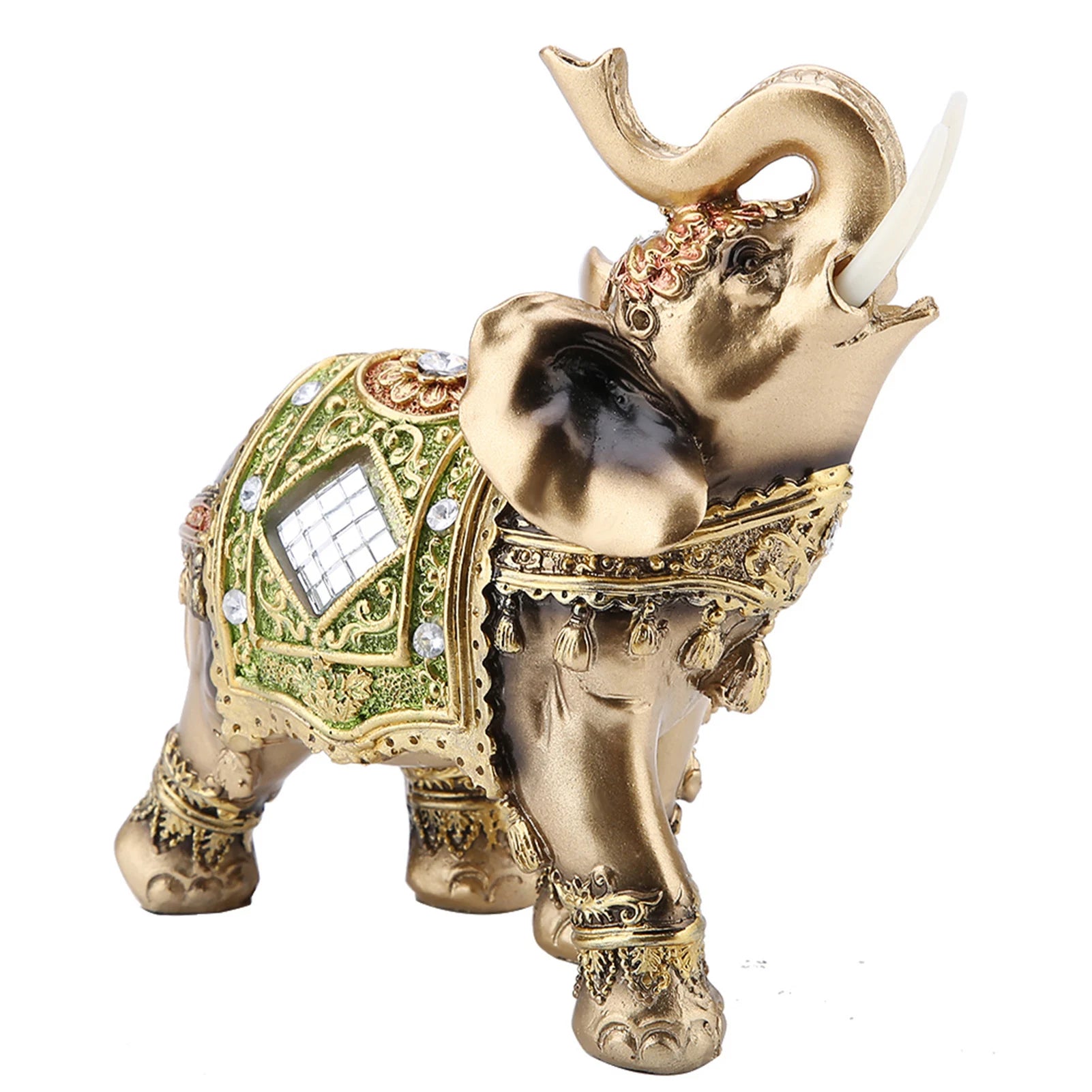 Feng Shui Elefantenfigur – Grüne Glücksstatue für Reichtum & Harmonie
