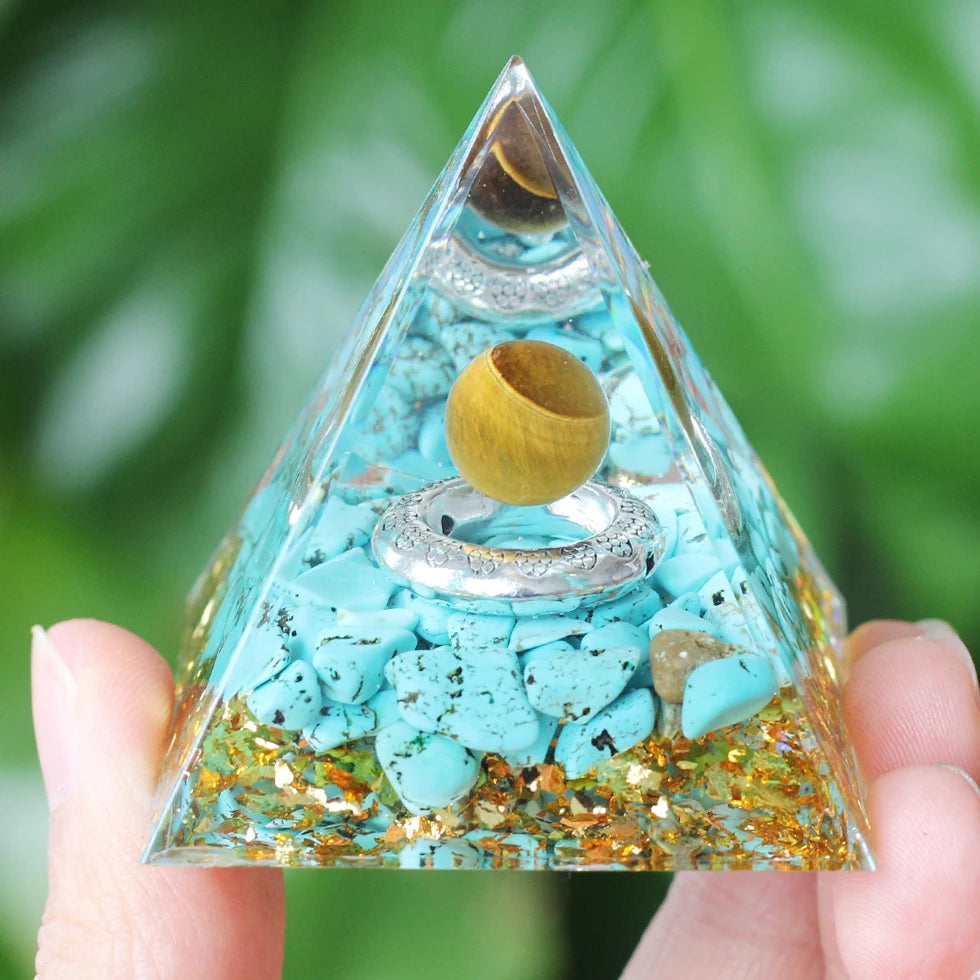 🔮 Amethyst Orgone-Pyramide – Chakra-Energie-Generator für Schutz & Meditation (5cm)