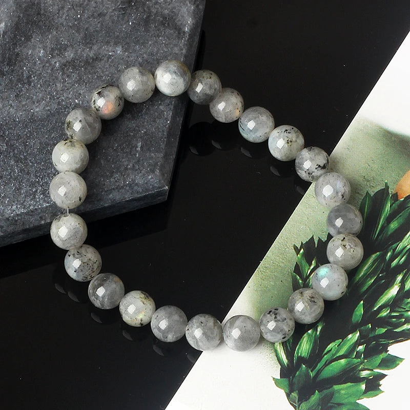 🌙 Labradorit & Mondstein Perlenarmband – Reiki Glücksbringer-Schmuck für Frauen & Paare
