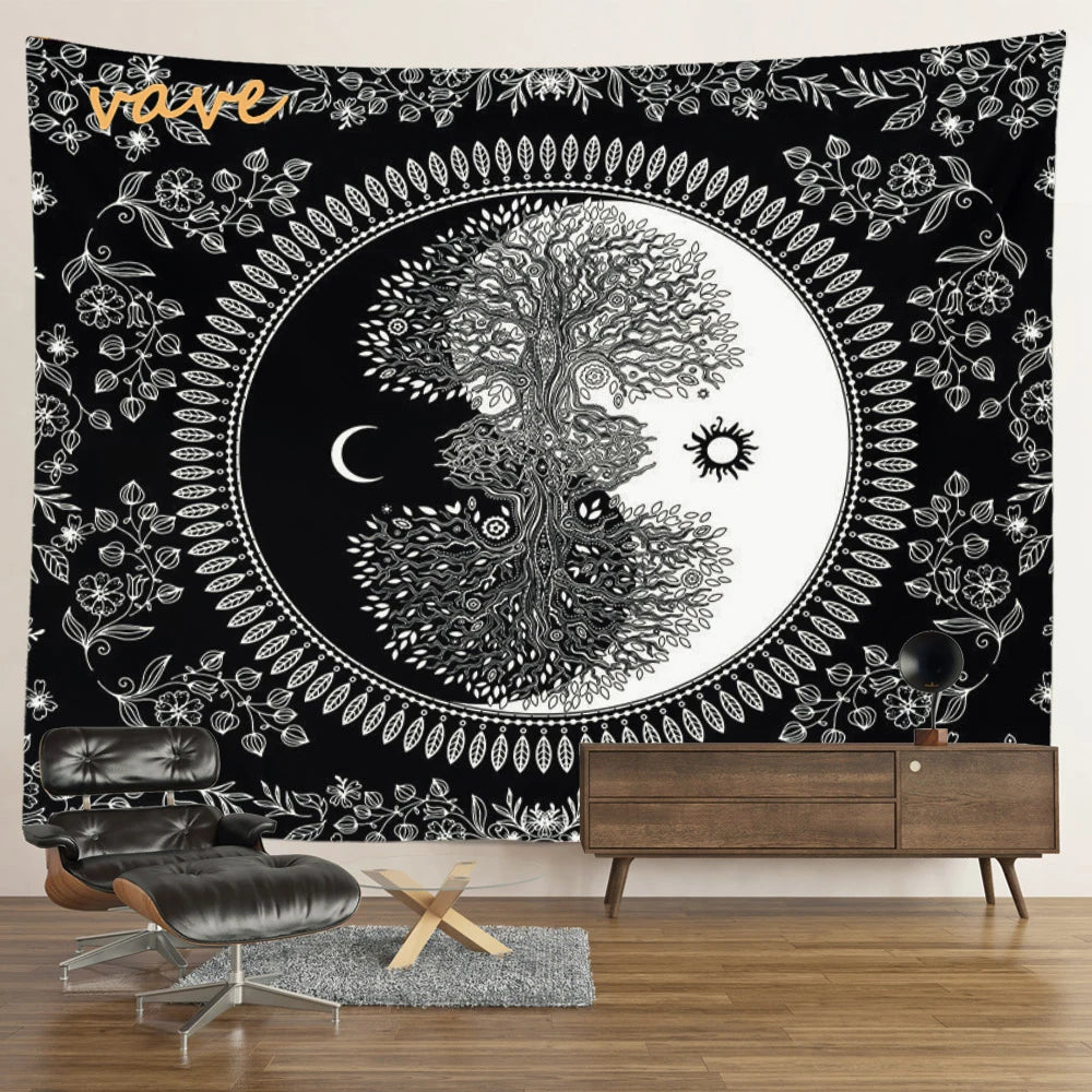 🌳 Tree of Life Psychedelic Tapestry – Trippy Mandala Wall Hanging for Boho & Witchy Room Decor
