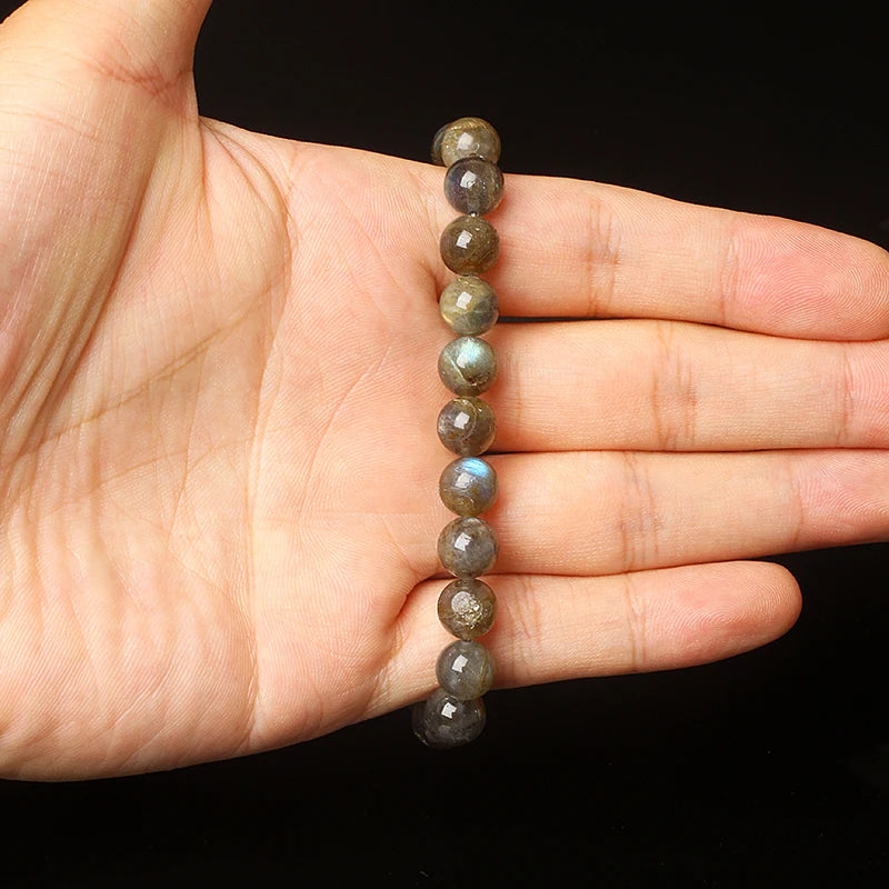 🌙 Labradorit & Mondstein Perlenarmband – Reiki Glücksbringer-Schmuck für Frauen & Paare